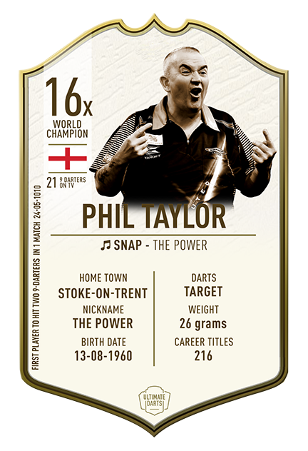 Ultimate Darts Card - Phil Taylor Immortals