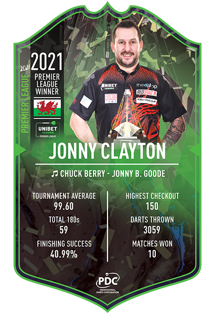 Ultimate Darts Card - Jonny Clayton Premier League Champion